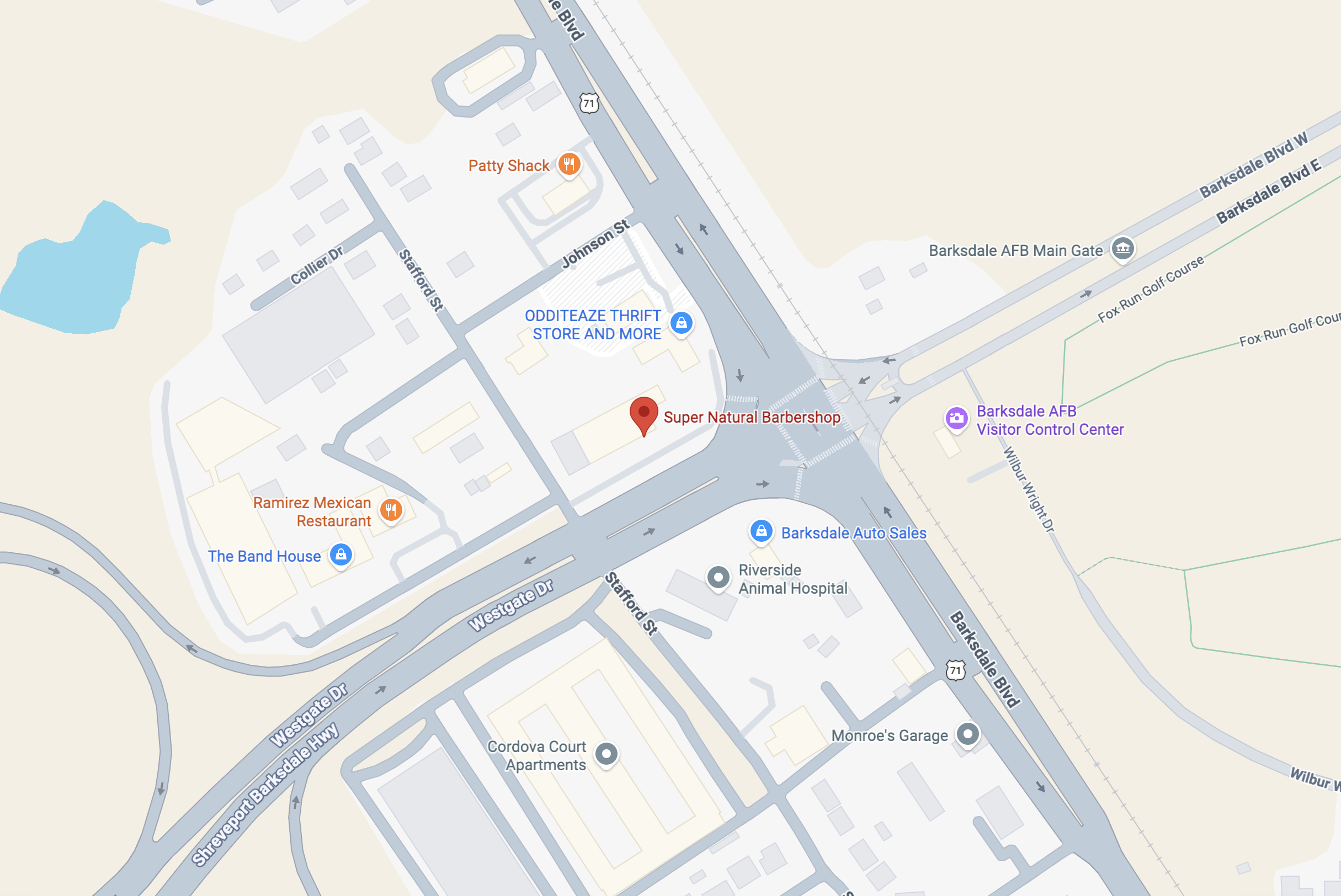 Map showing Super Natural Barbershop location